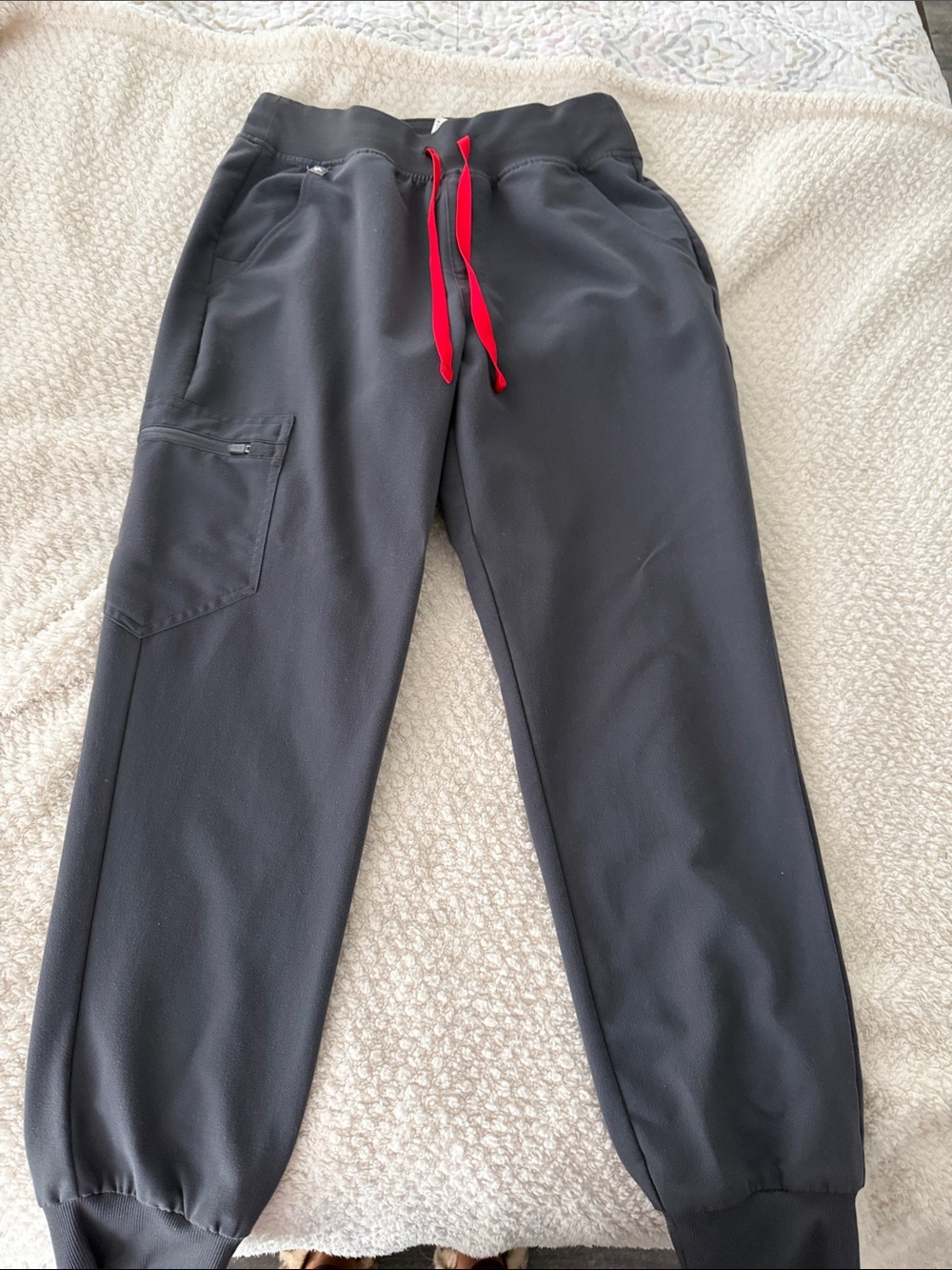 Women’s Black Jogger Pants with Red Drawstring